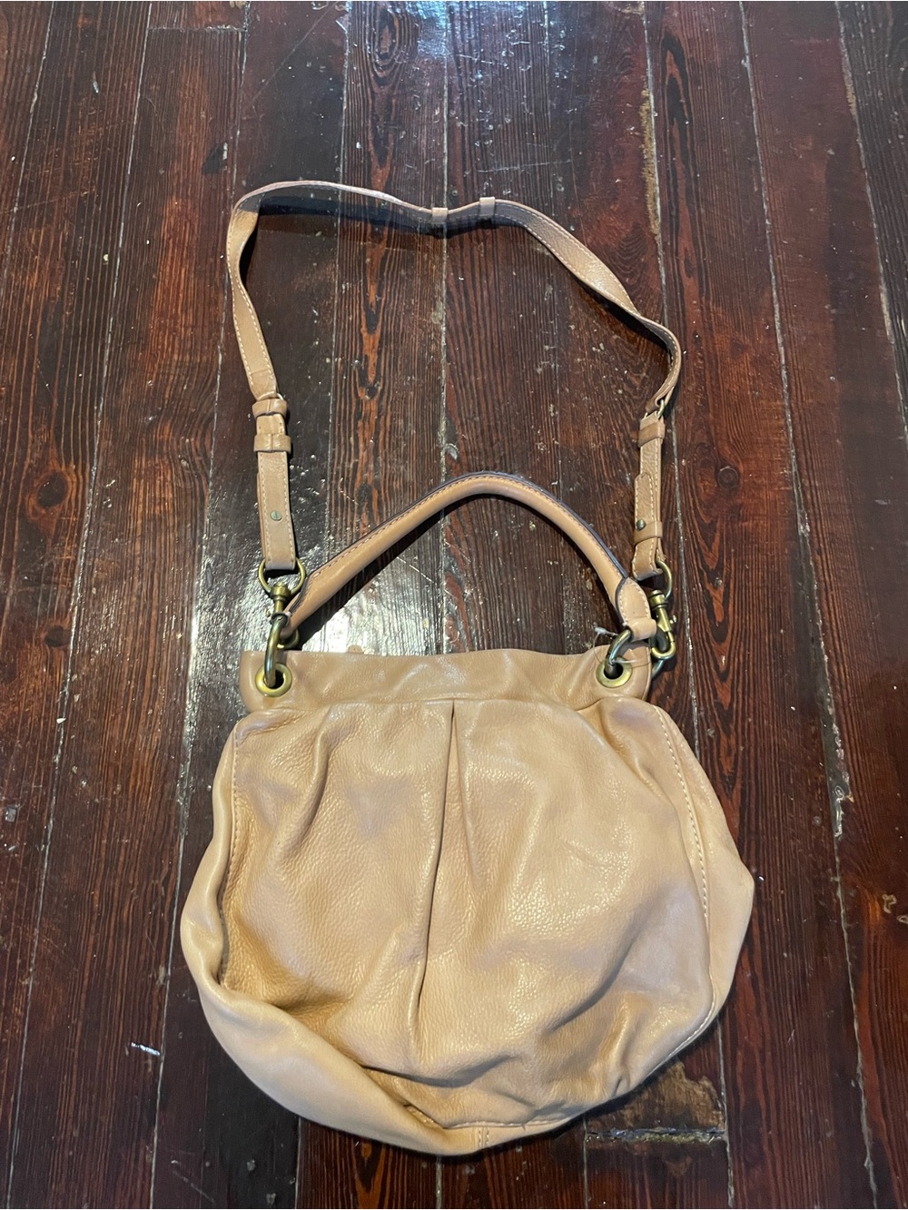 J. Crew Beige/Tan Leather Shoulder Bag with Top Handle